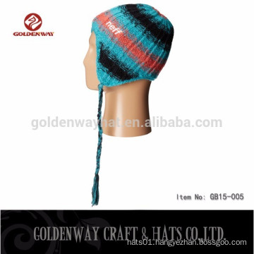 Custom Design Printed Beanie Knit Hat With Earflap